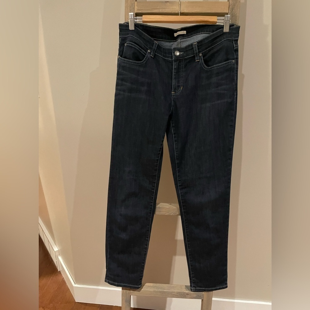 Eileen fisher dark denim high rise skinny jeans